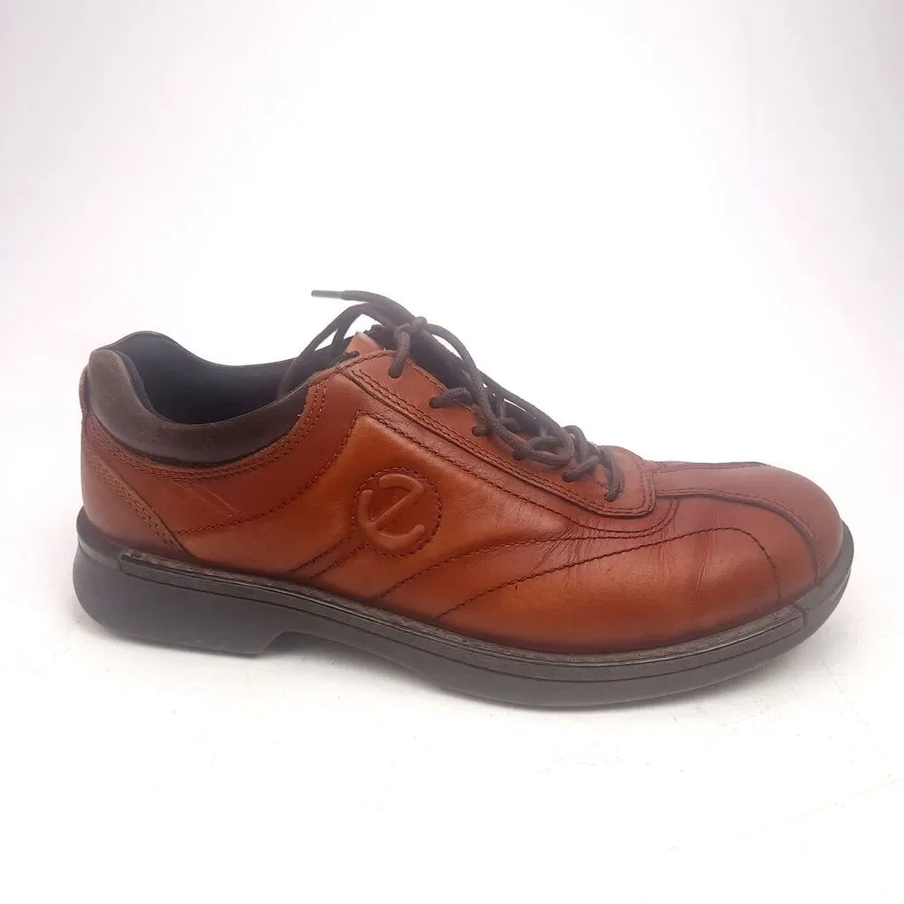 Ecco Neoflexor Mens Brown Leather Casual Oxford Shoes Sz 41 EU - 7-7.5 US